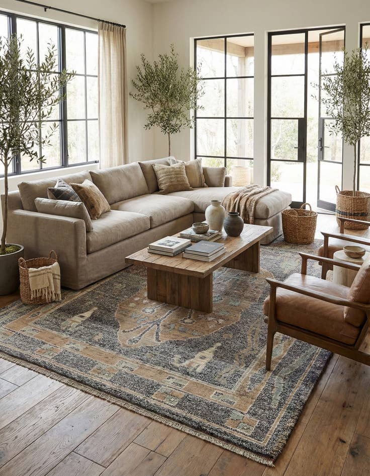 Detail image of 8' x 10' 5  Hand Knotted Moroccan Wool Rug