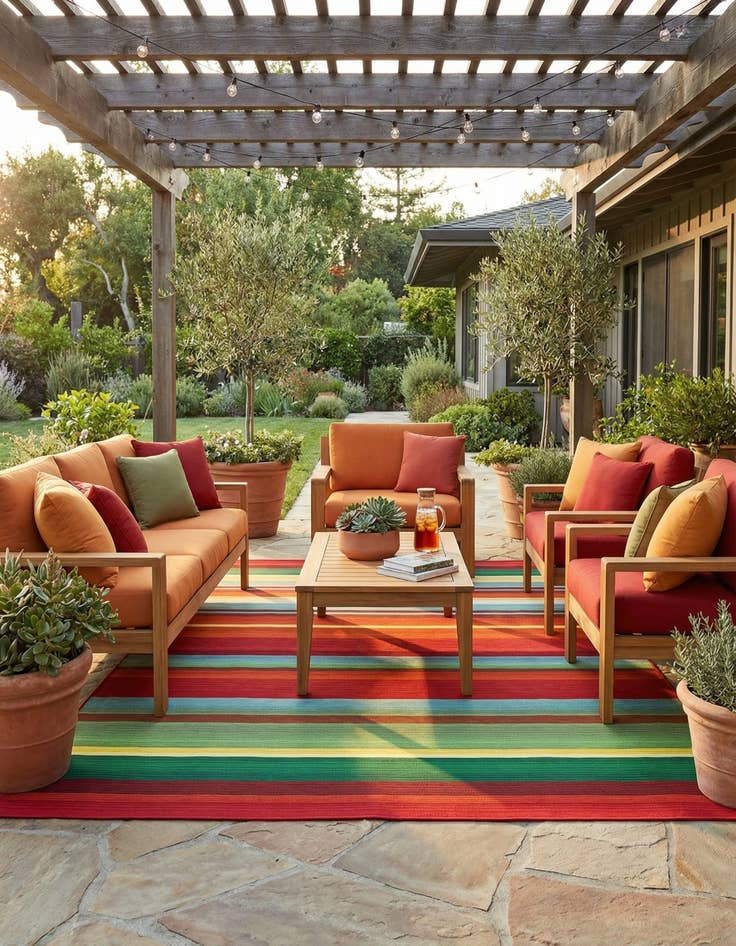 Detail image of 10' x 12'  Washable Modern Indoor / Outdoor Rug