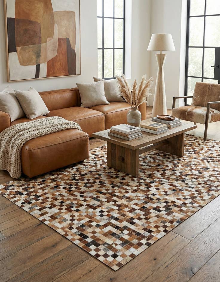 Detail image of 5' 1 x 7' 11 Cowhide Stocks Rug