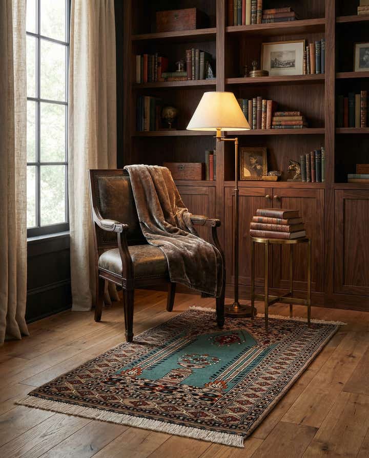 2' 7 x 4' 4 Hand Knotted Bokhara Wool Rug