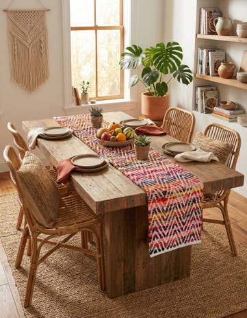 1' 2 x 5' 1 Hand Woven Chindi Chevron Table Runner Rug