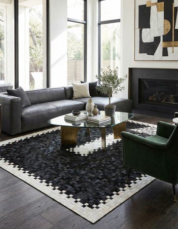 8' x 9' 9 Cowhide Stocks Rug
