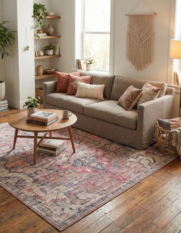6' x 6' Washable Nostalgia Square Rug