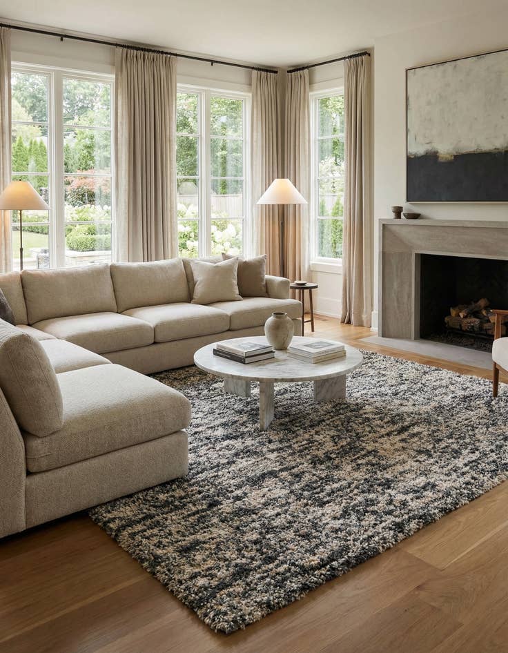 Detail image of  10' x 10'  Hand Woven Haka Deluxe Shag Square Rug