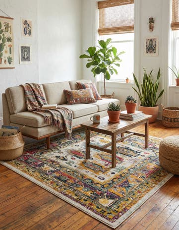 Ivory Madeline Square Rug