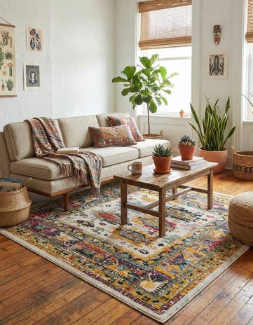 Ivory Madeline Square Rug
