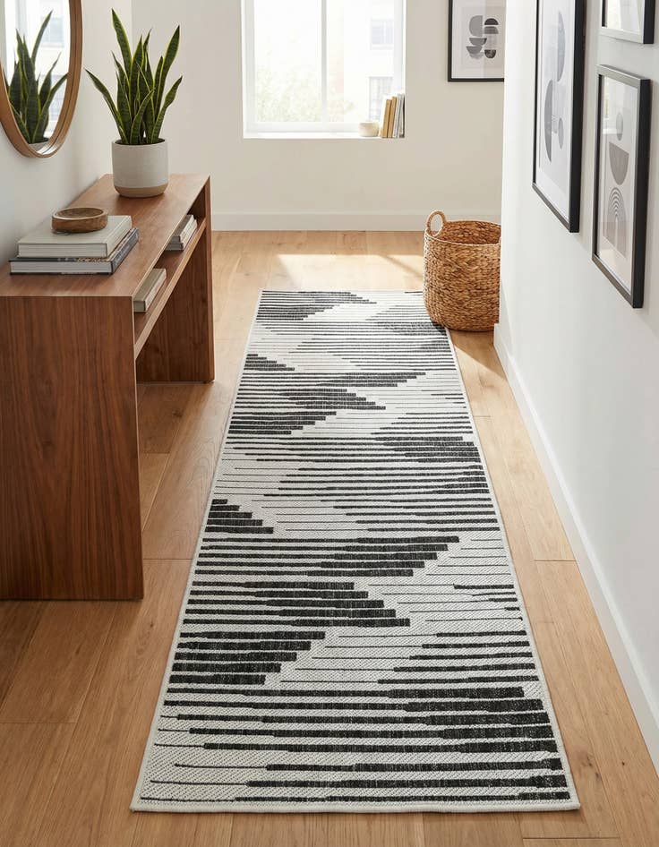 Detail image of  2' x 8'  Washable Modern Indoor / Outdoor Runner Rug
