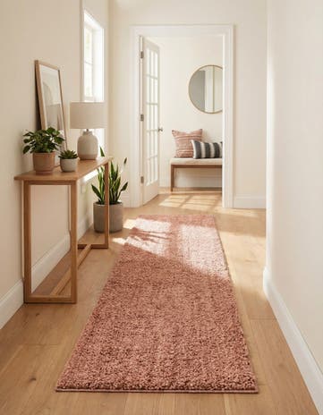 Grapefruit Pink Jill Zarin Shaggy Chic Runner Rug