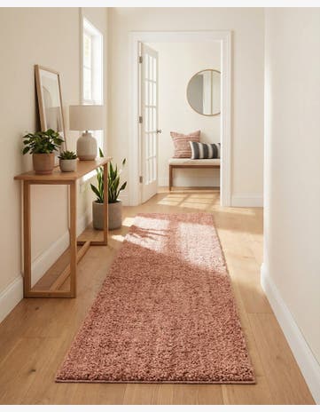 Grapefruit Pink Jill Zarin Shaggy Chic Runner Rug