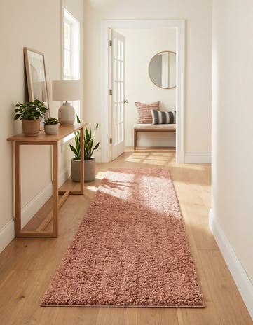 Grapefruit Pink Jill Zarin Shaggy Chic Runner Rug