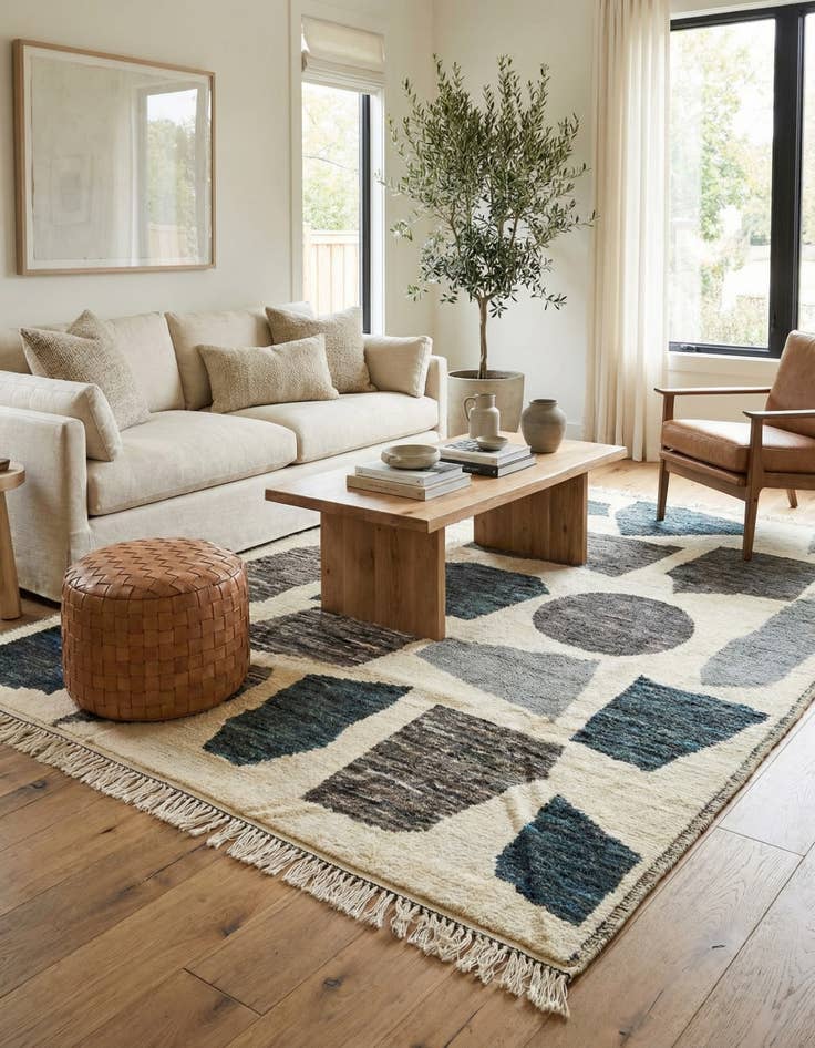 Detail image of 8' 4 x 10' 4  Hand Knotted Moroccan Wool Rug