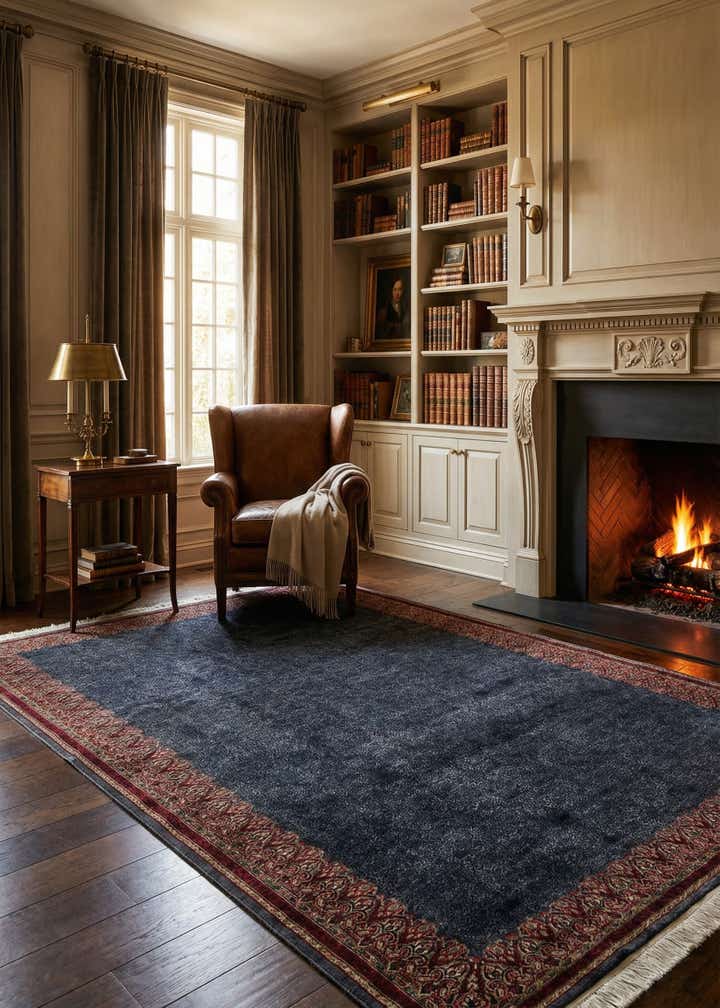6' 7 x 10' Hand Knotted Mahal Wool Rug