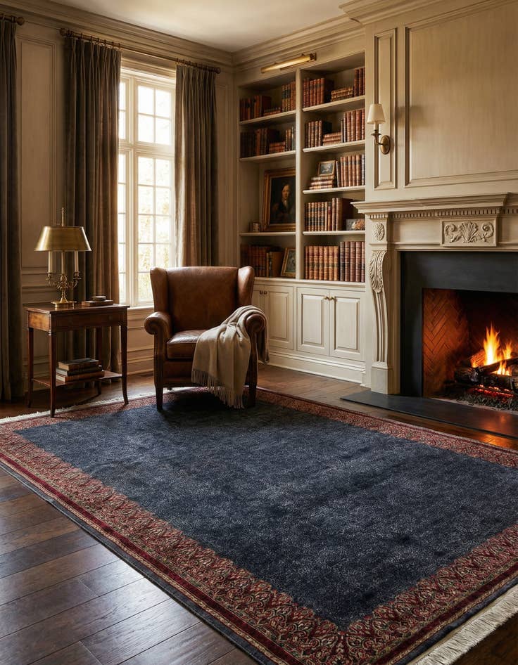 Detail image of 6' 7 x 10'  Hand Knotted Mahal Wool Rug