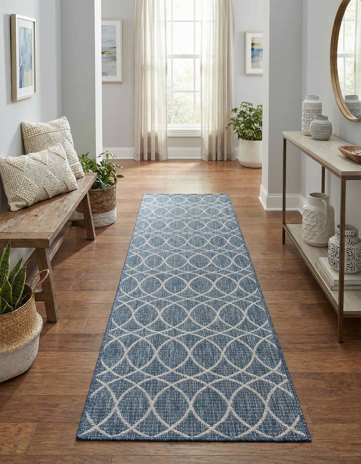 Detail image of 2' 7 x 10'  Washable Trellis Indoor / Outdoor Runner Rug