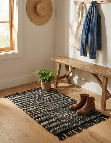 2' x 3' 1 Hand Woven Chunky Jute Rug