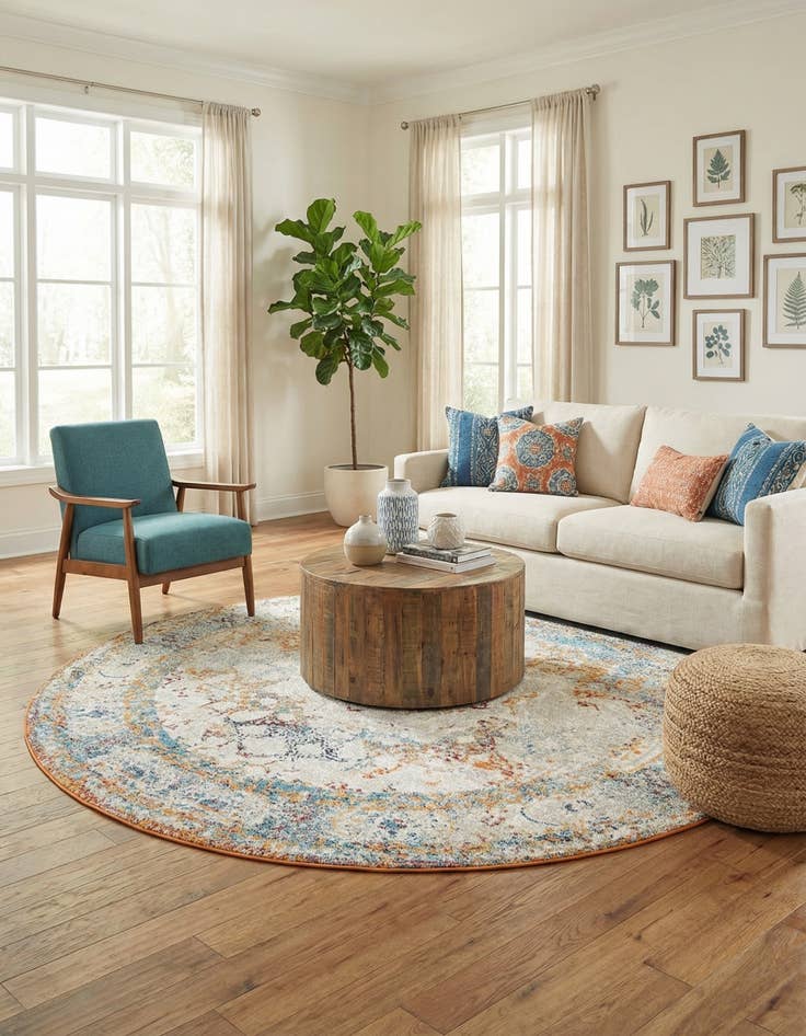 Detail image of 8' x 8' Venice Round Rug