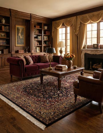 6' 1 x 9' 5 Hand Knotted Lahour Wool Rug