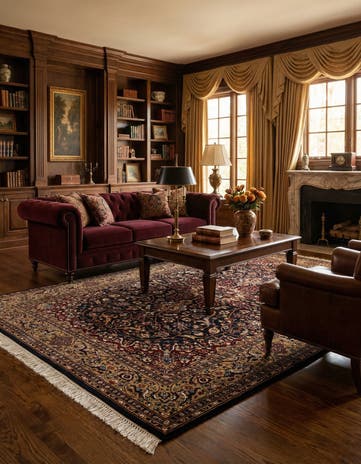 6' 1 x 9' 5 Hand Knotted Lahour Wool Rug