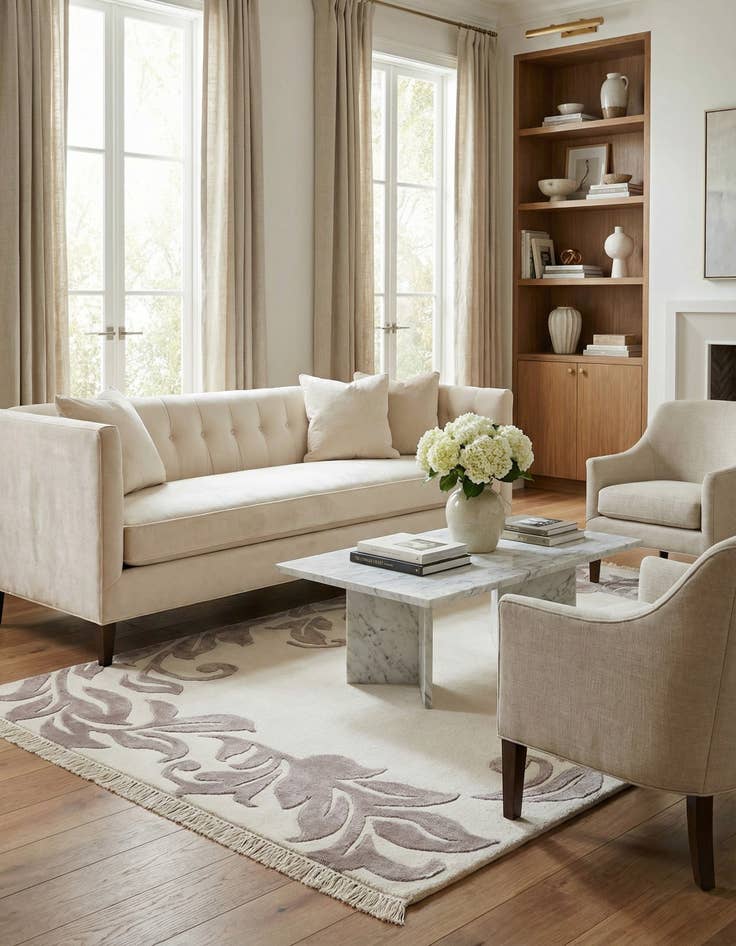 Detail image of  2' 9 x 5'  Hand Knotted Darya Wool Rug