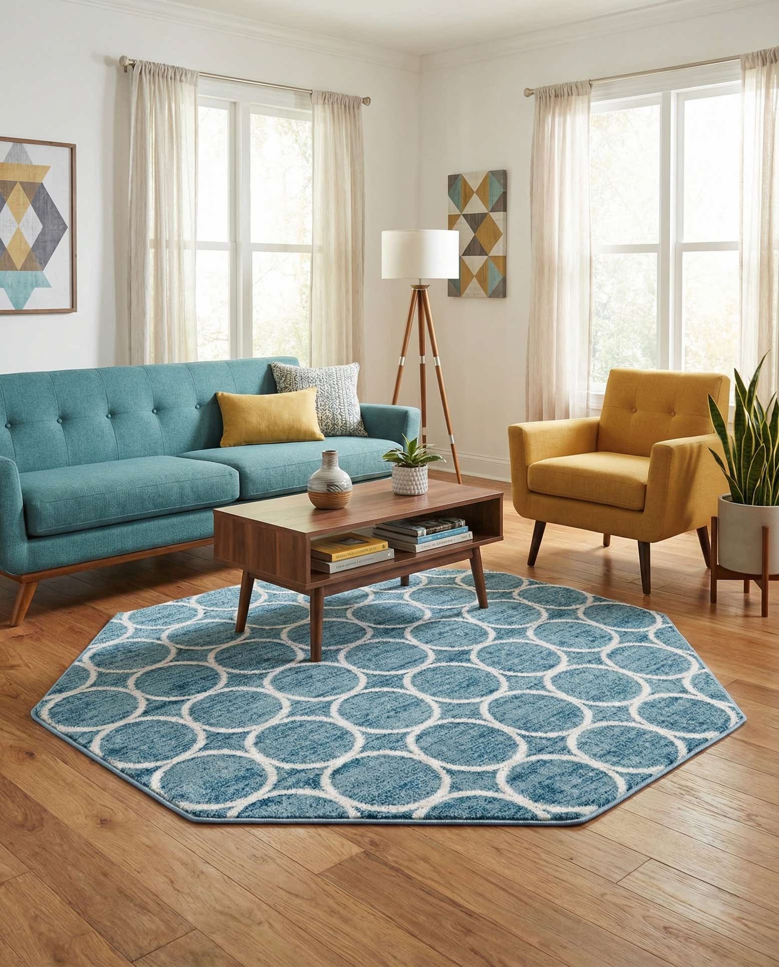 5' 3 x 5' 3 Lattice Trellis Octagon Rug