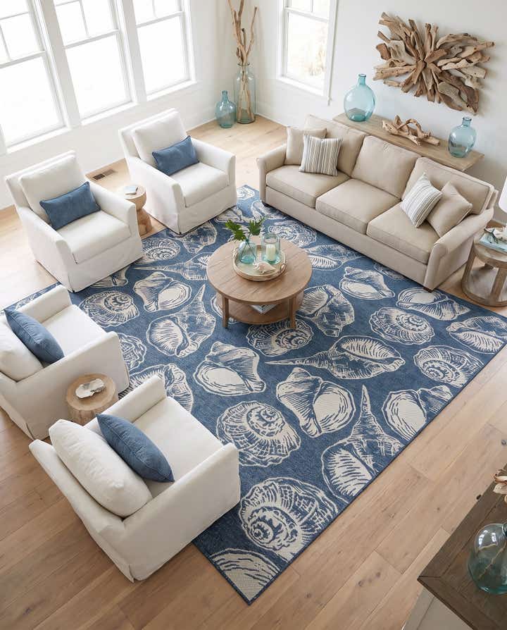 12' x 12' Easy-Clean Coastal Indoor / Outdoor Square Rug