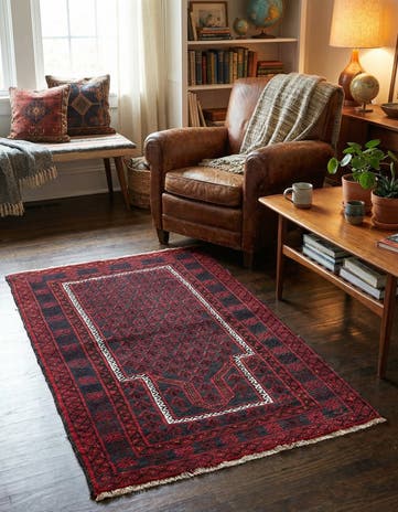 3' x 4' 11 Hand Knotted Afghan Ersari Wool Rug