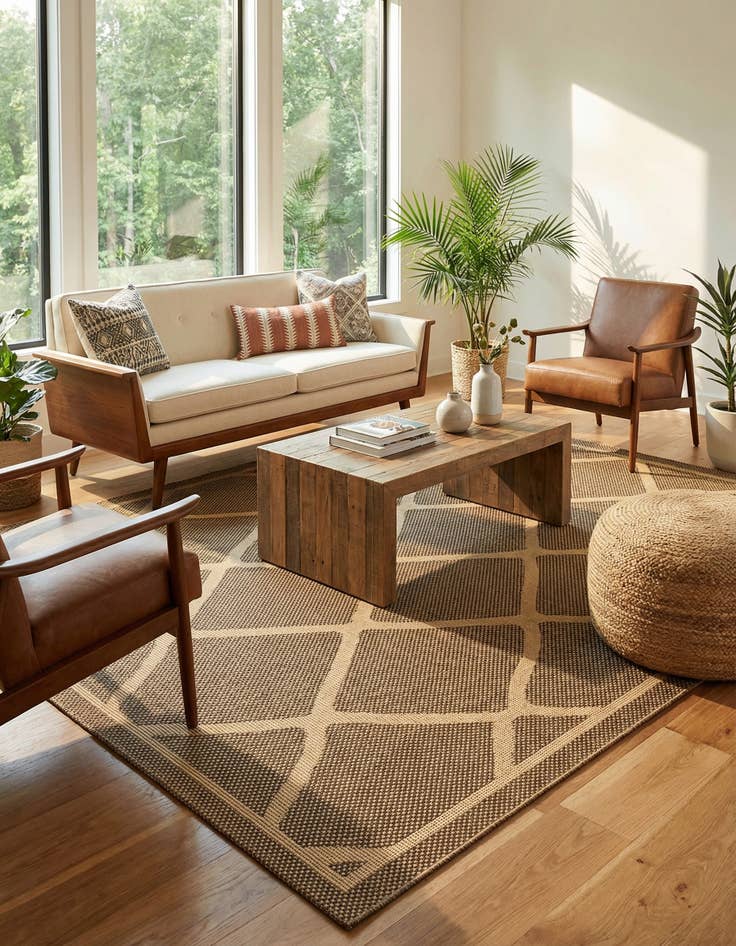 Detail image of 9' x 12'  Washable Trellis Indoor / Outdoor Rug