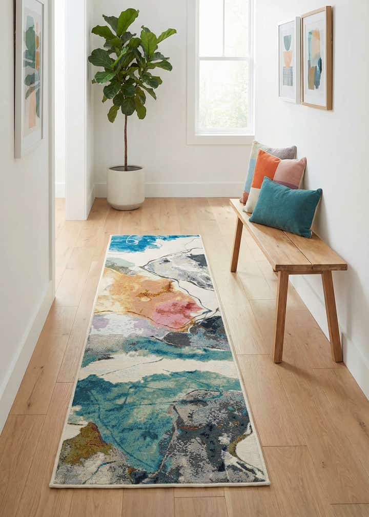 2' x 8' Easy-Clean Modern Indoor / Outdoor Runner Rug