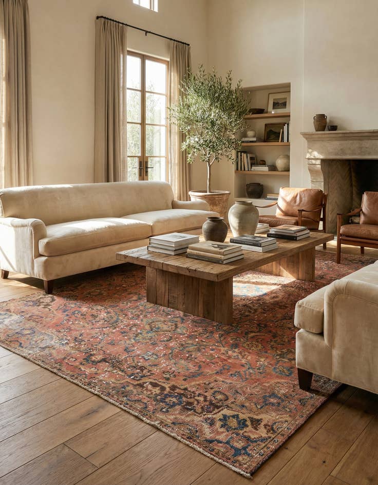 Detail image of 4' x 6' 7  Hand Knotted Ultra Vintage Persian Wool Rug