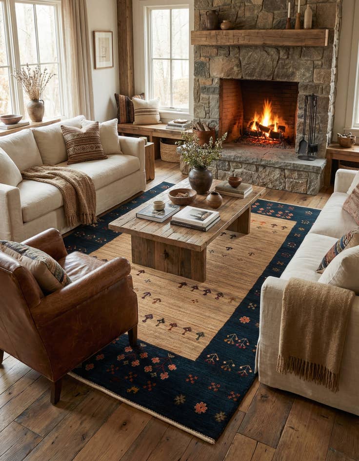 Detail image of  4' 8 x 6' 8 Gabbeh Rug