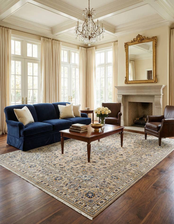 Detail image of  6' 3 x 10' Kashan Wool Rug