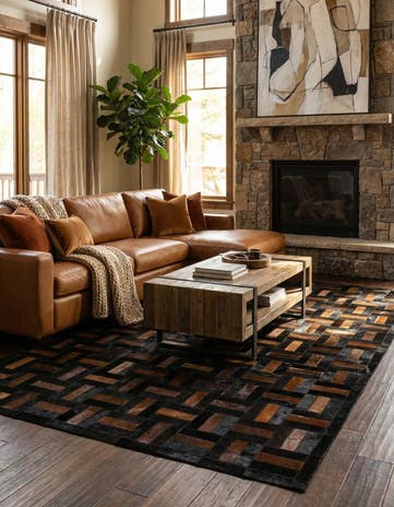 5' 3 x 8' 1 Cowhide - Patchwork Rug