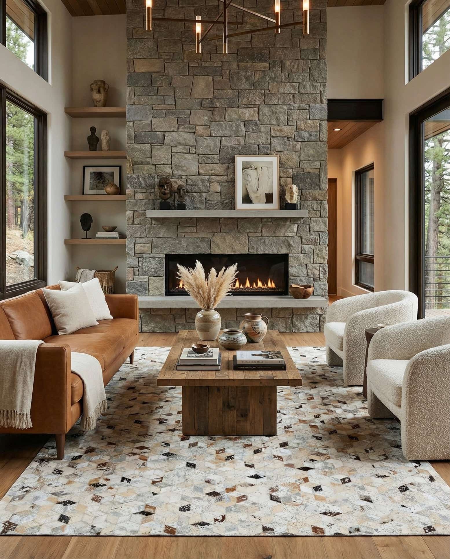 5' x 8' Cowhide Leather Rug