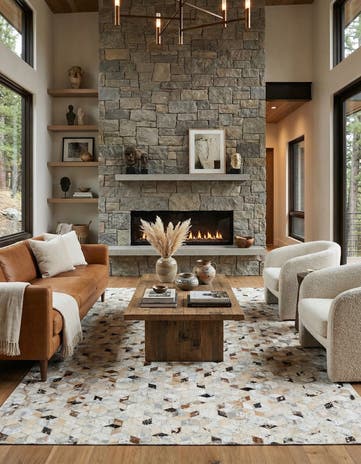 5' x 8' Cowhide Leather Rug