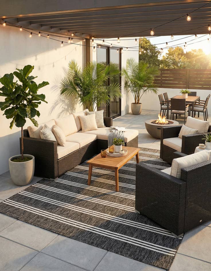 Detail image of 10' x 14'  Washable Jill Zarin Anguilla Indoor / Outdoor Rug