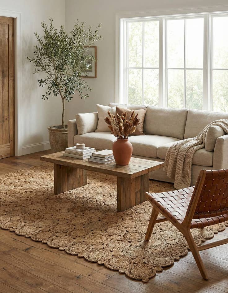 Detail image of 10' x 14' 1  Hand Braided Jute Rug