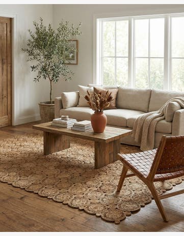 Natural Handmade Braided Jute Rug