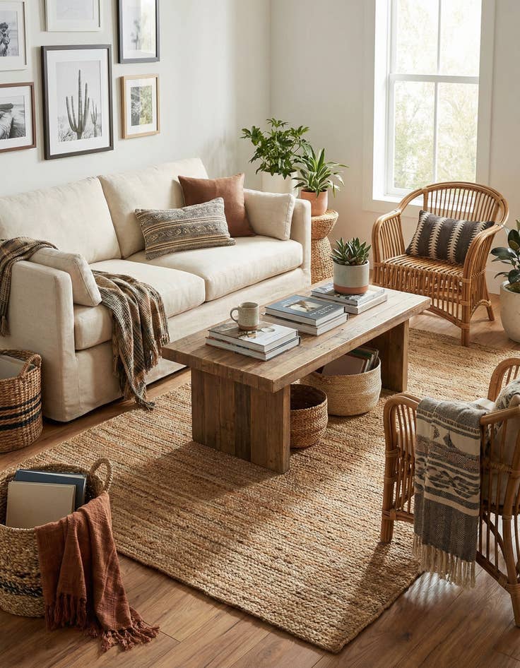 Detail image of  6' 1 x 9' 2  Hand Braided Jute Rug