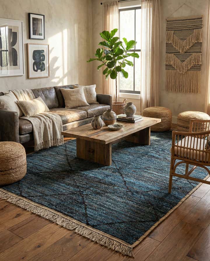 6' 5 x 9' 4 Hand Knotted Moroccan Wool Rug