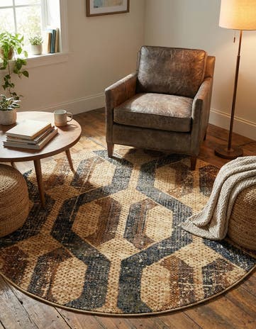 5' 3 x 5' 3 Saturn Round Rug