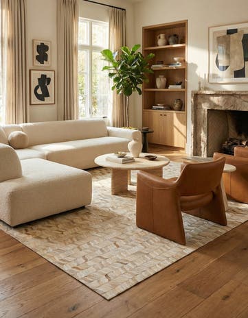 6' 8 x 9' 9 Cowhide Stocks Rug