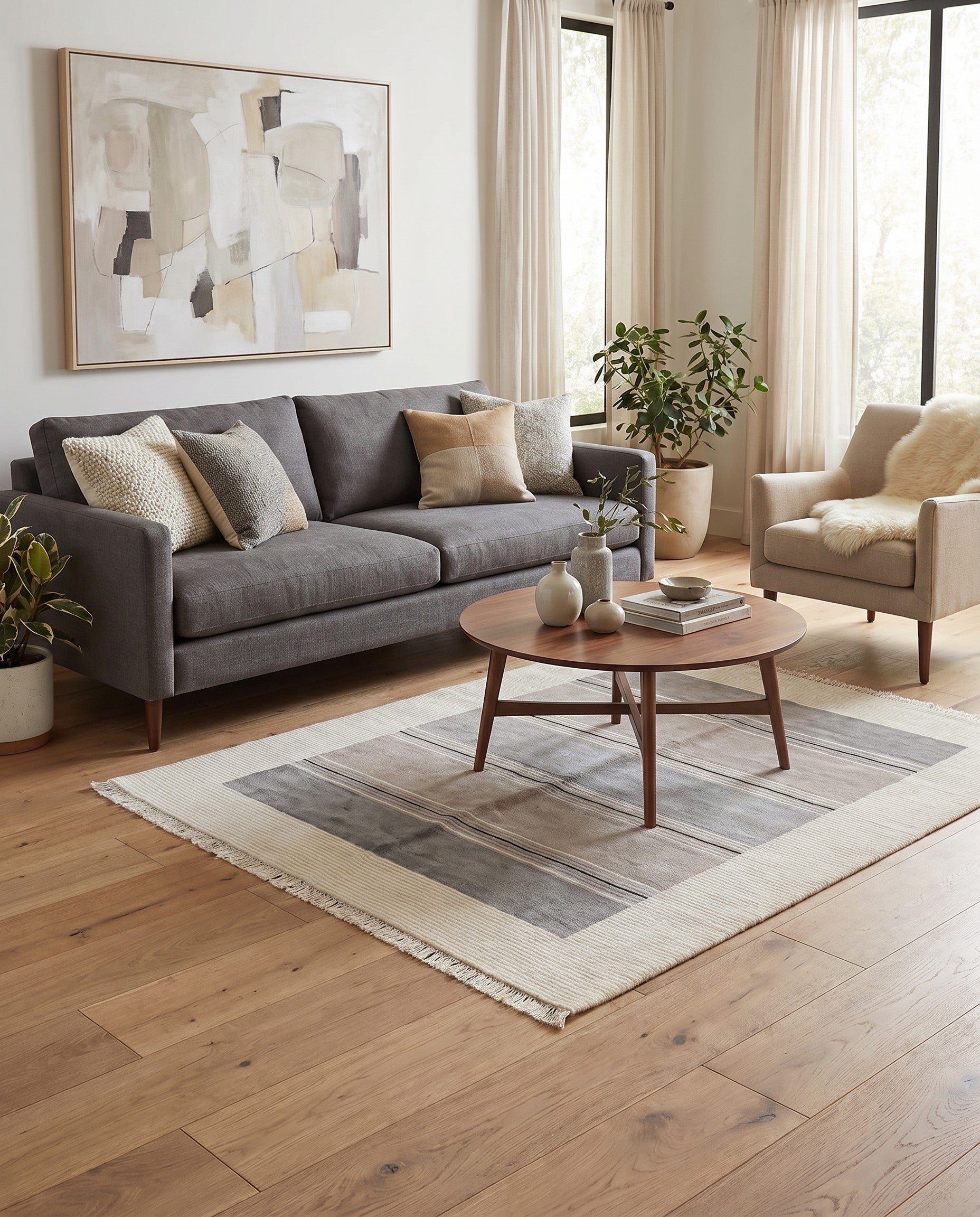 4' 11 x 6' 8 Hand Knotted Darya Wool Rug