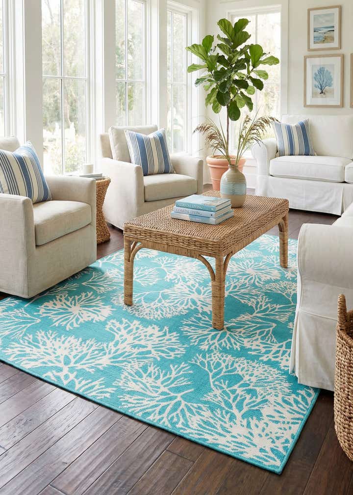 6' x 9' Easy-Clean Coastal Indoor / Outdoor Rug
