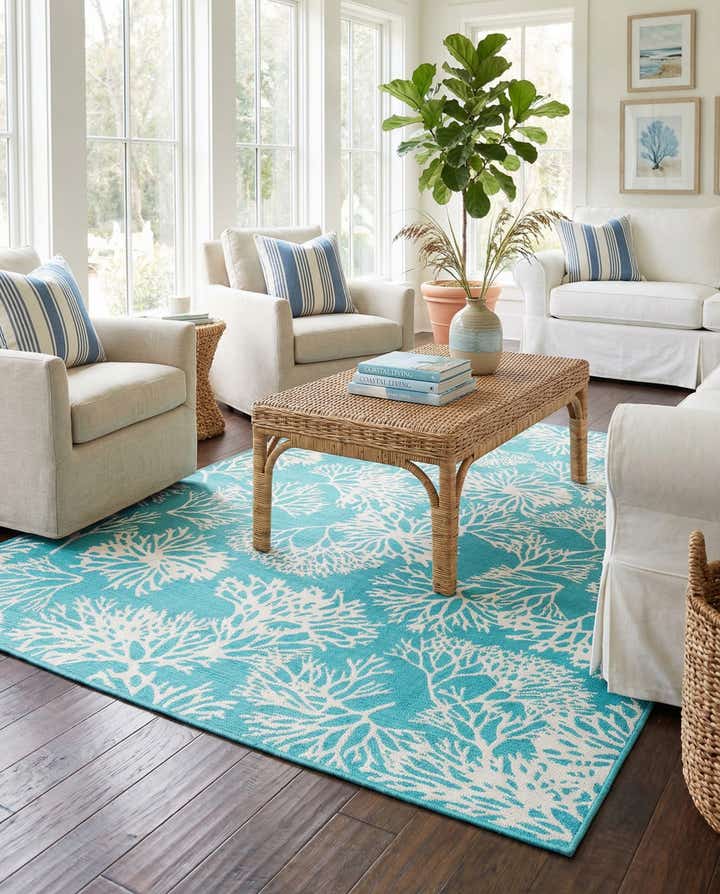 6' x 9' Easy-Clean Coastal Indoor / Outdoor Rug