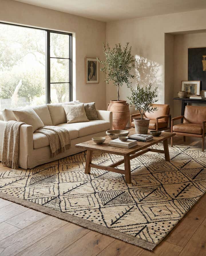 8' 3 x 9' 9 Hand Knotted Moroccan Wool Rug