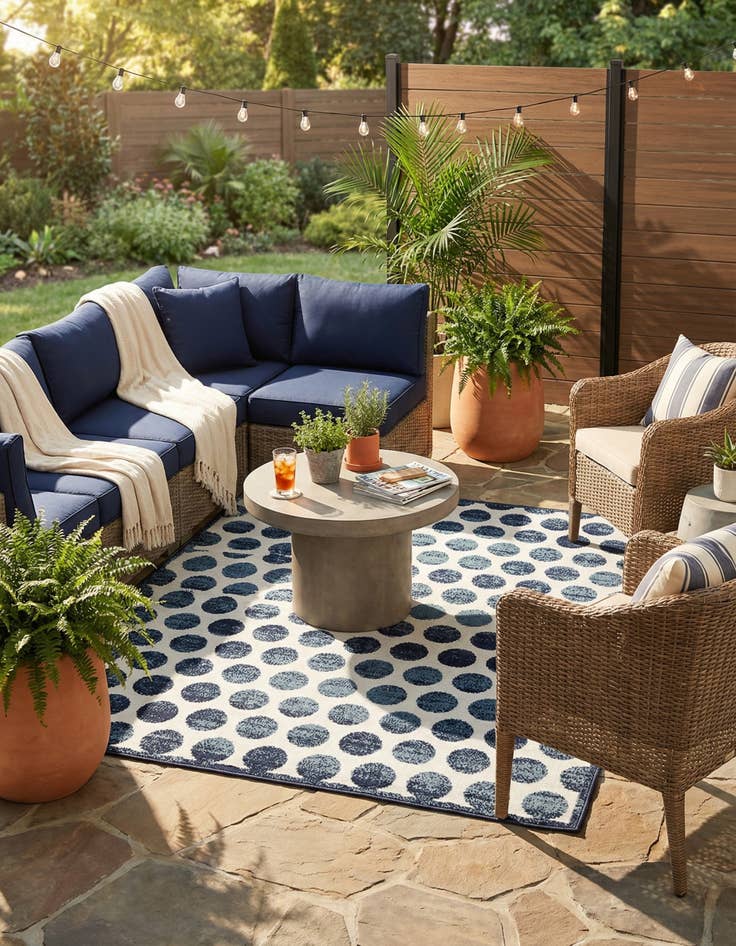 Detail image of 5' x 8'  Washable Sabrina Soto Indoor / Outdoor Rug