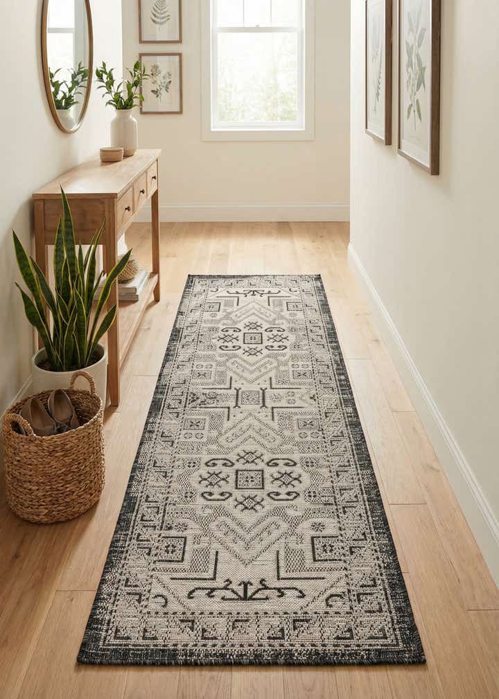 2' x 6' Easy-Clean Aztec Indoor / Outdoor Runner Rug