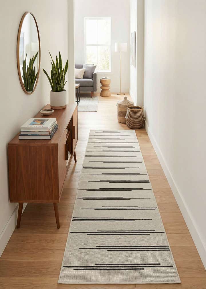 2' 7 x 12' Easy-Clean Modern Indoor / Outdoor Runner Rug