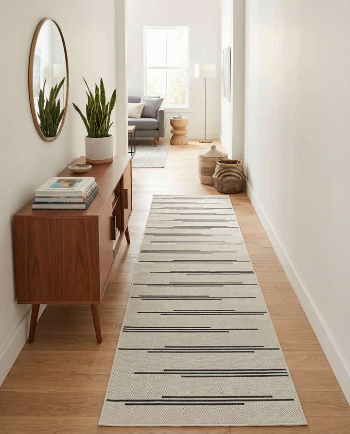 2' 7 x 12' Easy-Clean Modern Indoor / Outdoor Runner Rug