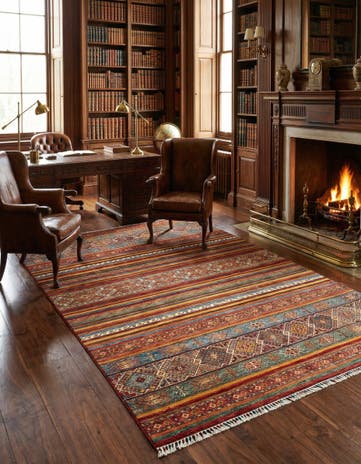 6' 8 x 10' 1 Torkman Wool Rug
